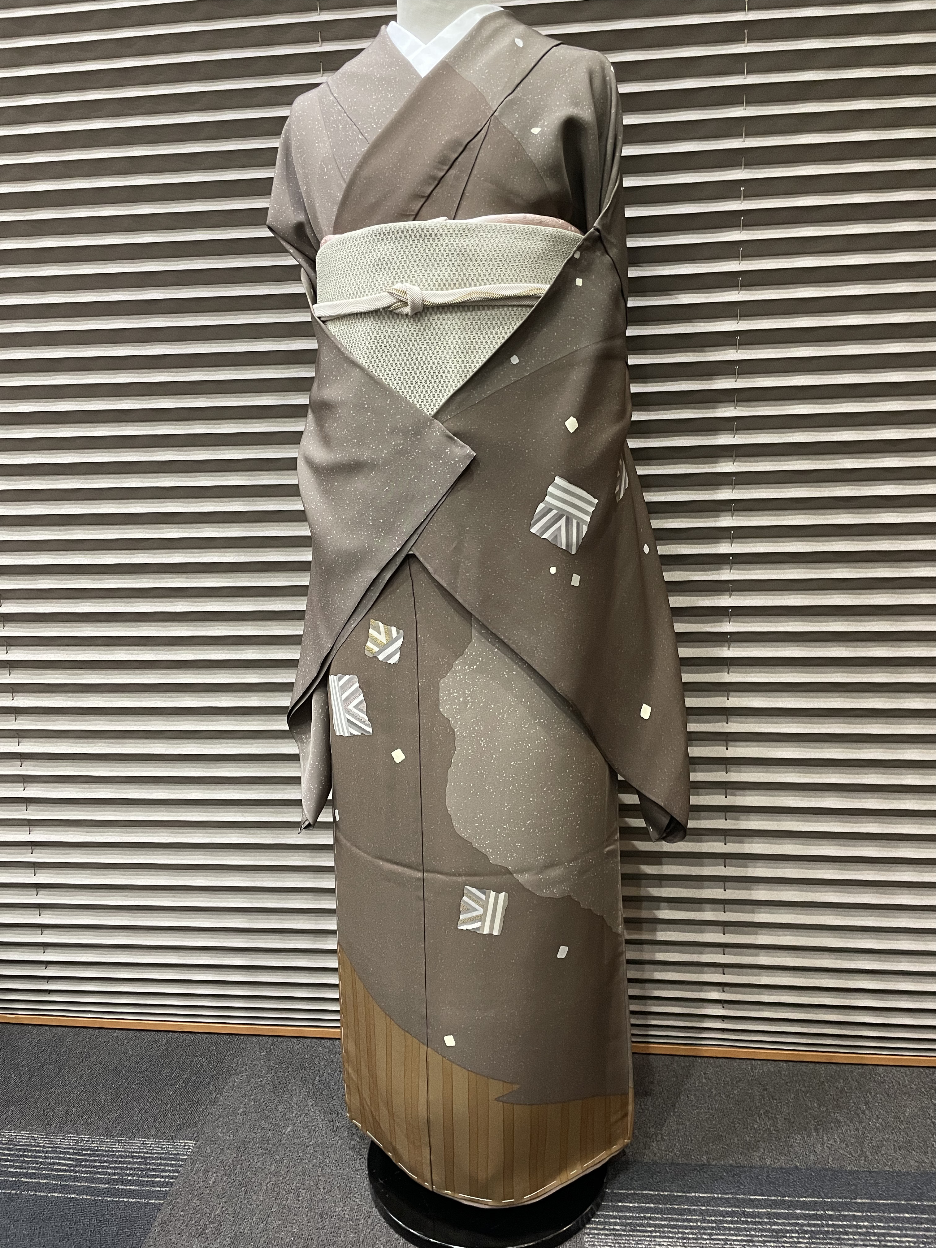 紬訪問着の画像