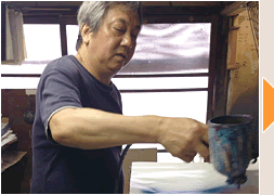 引箔の制作現場