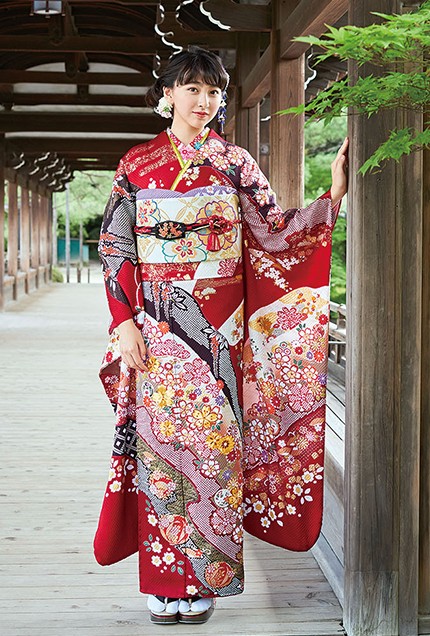 3k817 名古屋帯 絹 夏帯 夏物 絽 金駒刺繍 赤 金色 紅葉柄 和装 着物 